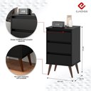 Ver imagem 6 de Kit 2 Mesa de Cabeceira Retrô Wood 3 Gavetas Preto – EJ Móveis