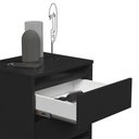 Ver imagem 5 de Kit 2 Mesa de Cabeceira Retrô Wood 3 Gavetas Preto – EJ Móveis