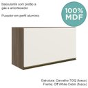 Ver imagem 4 de Armario Aereo Basc Mdf 60 Cm Kali 16337 Carvalho Toq Off White Cetim Nicioli