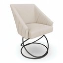 Ver imagem 1 de Poltrona Luxo Alana Linho Bege Base Luxo Preto - Pallazio