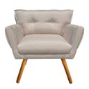 Ver imagem 3 de Kit 2 Poltrona Decorativa Anitta Linho Fino Bege A27 - D'Rossi