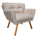 Ver imagem 2 de Kit 2 Poltrona Decorativa Anitta Linho Fino Bege A27 - D'Rossi