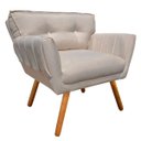 Ver imagem 2 de Poltrona Decorativa Anitta Linho Fino Bege A27 com Strass - D'Rossi