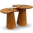 Ver imagem 1 de Mesas Laterais Organicas Bean 51cm,41cm em Freijo