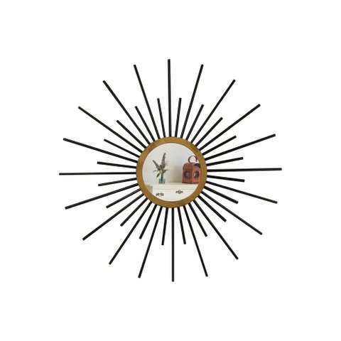 Espelho decorativo de parede redondo com moldura pequeno Mini Cintilante Preto