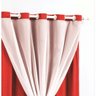 Cortina Para Varão Dani 3,00 Metros X 1,70 Metros Alt Tecido Malha C/Voil - Vermelho/Palha - 2