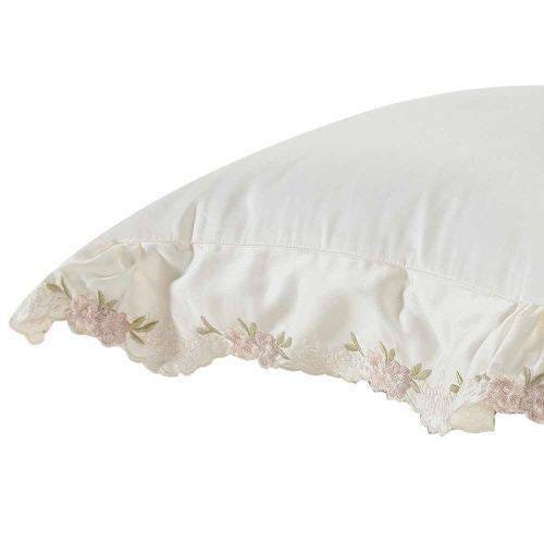 Almofada Decorativa Eglantine 01 Peça Bordado 100% Algodão Percal 400 Fios - Pérola - 2