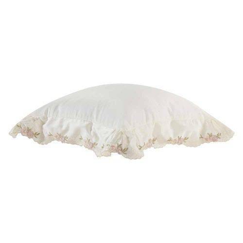 Almofada Decorativa Eglantine 01 Peça Bordado 100% Algodão Percal 400 Fios - Pérola - 1