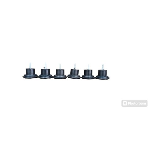 Pé para Sofá 4 Cm Preto Redondo Kit 6 Unidades