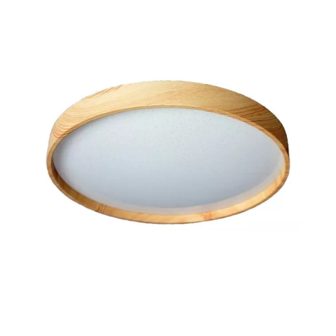 Plafon Redondo Wood 1 Amadeirado 27w 3000k D38cm Adn+