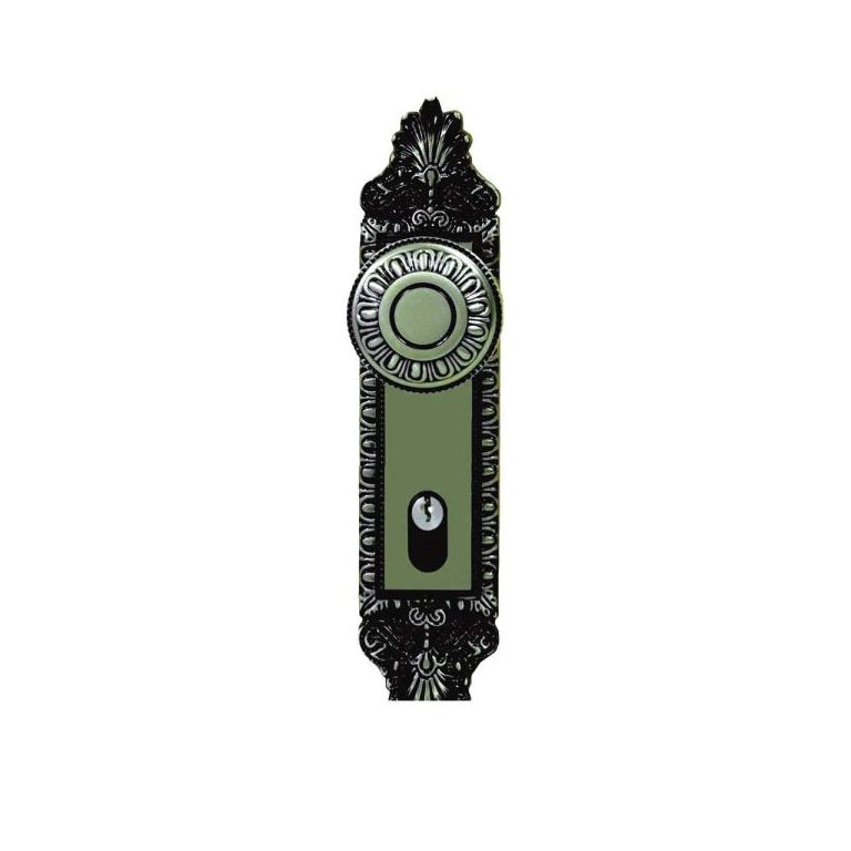 Fechadura externa Colonial de aço zamac 55mm 3600/104 bronze e preta Aliança Fechadura externa Colonial de aço zamac 55mm 3600/104 bronze e preta Aliança