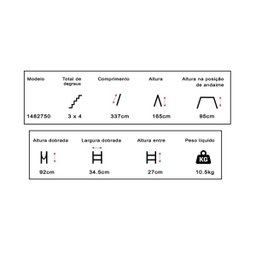 Escada de alumínio articulada 4x3 12 degraus Exclusivo Telhanorte - 3