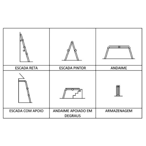 Escada de alumínio articulada 4x3 12 degraus Exclusivo Telhanorte - 4