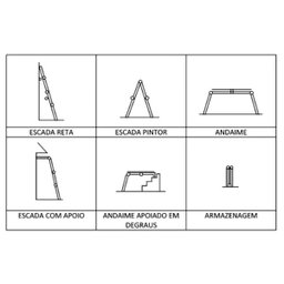 Escada de alumínio articulada 4x3 12 degraus Exclusivo Telhanorte - 4