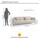 Ver imagem 4 de Sofá Living 3 Lugares com Almofadas 210cm Siena
