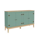 Ver imagem 2 de Aparador Buffet 149cm 4 Portas 2 Prateleiras Sala de Jantar Cor:mel Oliva