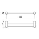 Ver imagem 2 de Porta Toalha Linear Duplo 2039 C 40 Cromado Meber Metais