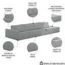 Ver imagem 3 de Sofá Ilha Modular com Puff para Sala Living 432cm Georgia K04 Bouclê Cinza - Mpozenato