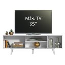Ver imagem 4 de Rack Madesa Dubai para TV até 65 Polegadas com Pés Branco/Rustic 9B09 Cor:Branco/Rustic/Branco