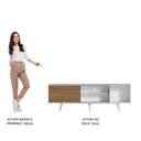Ver imagem 6 de Rack Madesa Dubai para TV até 65 Polegadas com Pés Branco/Rustic 9B09 Cor:Branco/Rustic/Branco