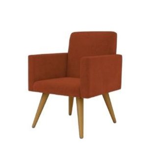 Poltrona Decorativa Talita Cor Terra Cota Feita no Tecido Suede Escritório,salão,recepção