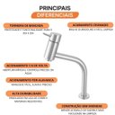 Ver imagem 5 de Torneira para Banheiro de Mesa 1202 C 78 Meber Metais