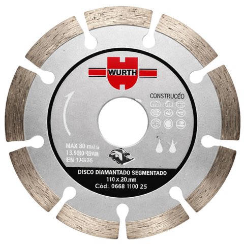 Disco de Corte Diamantado Wurth 110 X 20mm - 066811025