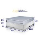 Ver imagem 2 de Conjunto Box Baú Branco Luanda Branco Espuma D28 King 193x203x69 - King House