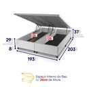 Ver imagem 6 de Conjunto Box Baú Branco Luanda Branco Espuma D28 King 193x203x69 - King House