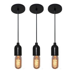 Kit/3 Luminária Lustre Retro Md-4149 Suporte para Lâmpada / Não Inclusa - 1 Kit/3 Luminária Lustre Retro Md-4149 Suporte para Lâmpada / Não Inclusa - 1