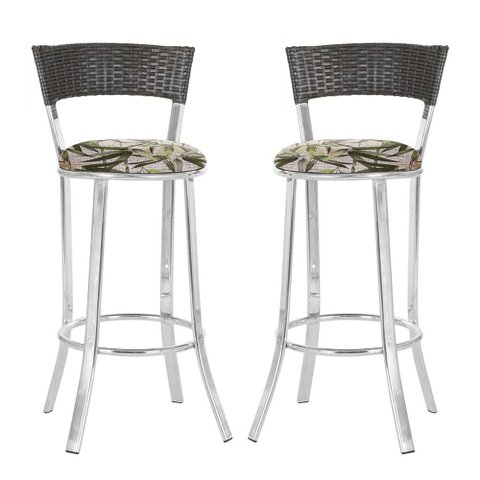 Conjunto com 2 Banquetas em Alumínio, Fibra Sintética e Tecido Impermeável Tc Zanutto Argila