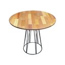 Ver imagem 1 de Mesa Logan Cubo Redonda 90 Cm Madeira Maciça e Ferro