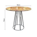 Ver imagem 3 de Mesa Logan Cubo Redonda 90 Cm Madeira Maciça e Ferro