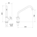 Ver imagem 2 de Torneira para Cozinha com Bica Móvel de Mesa 1173 C 21 Supernova Meber Metais