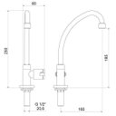 Ver imagem 2 de Torneira para Cozinha com Bica Móvel de Mesa Meber 1173 C 44 BJ
