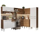 Ver imagem 3 de Armário de Cozinha Completa de Canto 417cm Rustic/Branco Emilly Madesa 02
