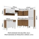 Ver imagem 4 de Armário de Cozinha Completa de Canto 417cm Rustic/Branco Emilly Madesa 02