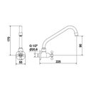 Ver imagem 2 de Torneira para Cozinha com Bica Móvel de Parede 1165 C 21 1/2 Ba Supernova Meber Metais Cromado