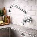 Ver imagem 2 de Torneira para Cozinha com Bica Móvel de Parede 1165 C 22 1/2 Ba 1/4V Nya Meber Metais Cromado