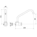 Ver imagem 2 de Torneira para Cozinha com Bica Móvel de Parede Meber 1165 C 44 Ba