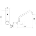 Ver imagem 2 de Torneira para Cozinha com Bica Móvel de Parede 1165 C 47 BA Bele Meber Metais