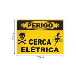 Kit 10 Placa Sinalizadora Cerca Elétrica 12,5x17,5cm - 2