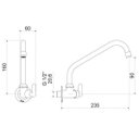 Ver imagem 2 de Torneira para Cozinha com Bica Móvel de Parede 1183 C 18 BA Uni Meber Metais