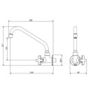 Ver imagem 5 de Torneira para Cozinha com Bica Móvel de Parede 1183 C 22 Ba Nya Meber Metais Cromado
