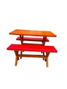 Ver mais imagens de Mesa para Área Externa com 2 Bancos sem Encosto Estofado Vermelho 120x80cm Kit Churrasco Mel