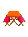 Ver imagem 2 de Mesa para Área Externa com 2 Bancos sem Encosto Estofado Vermelho 120x80cm Kit Churrasco Mel