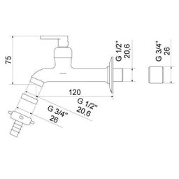 Torneira para Jardim de Parede Meber 1130 Universal C 18 - 2