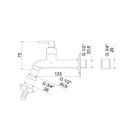 Ver imagem 4 de Torneira para Jardim de Parede Meber 1130 Universal C 18 Cromado