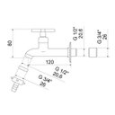 Ver imagem 2 de Torneira para Jardim de Parede Meber 1130 Universal C 28