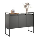 Ver imagem 1 de Aparador Industrial 3 Portas - Preto Onix